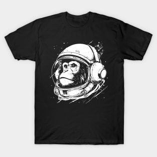 Chimpanzee Monkey Astronaut Space Vintage T-Shirt